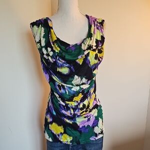 Tea n Rose Multicolor Cowl Neck Blouse